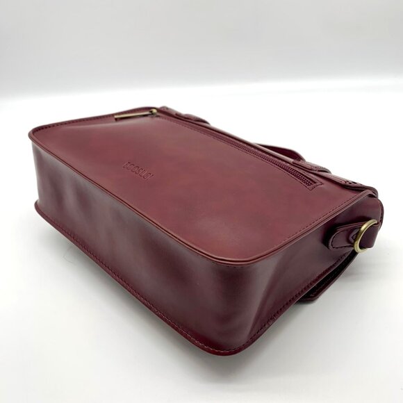 Ecosusi Burgundy Vegan Leather Top Handle Briefcase Satchel - Picture 8 of 10